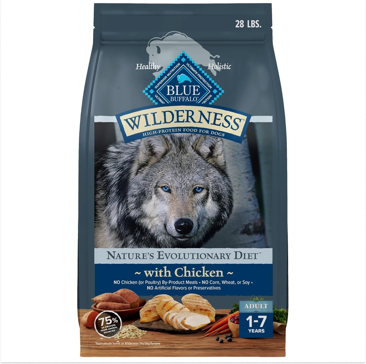 Blue Buffalo Wilderness High-Protein Dry Dog Food for Adults