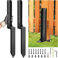 Fence Post Repair Kit 2 Pcs Stakes - Heavy Duty Ground Anchors