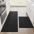 StepRite Kitchen Mats 2PCS Black Cushioned Anti-Fatigue Set