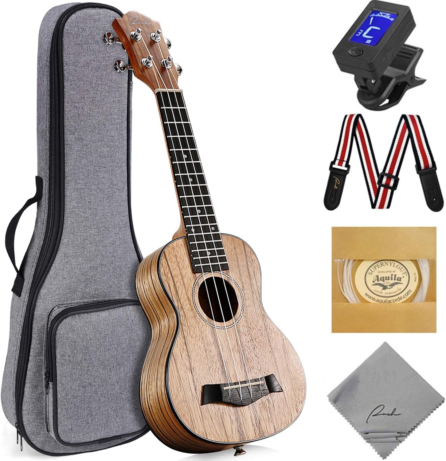 Ranch Soprano Ukulele 21 Inch Beginner Kit with Online Lessons