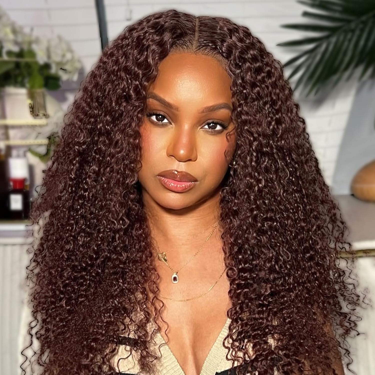 Chocolate Brown Deep Wave Lace Front BOB Wigs for Black Women