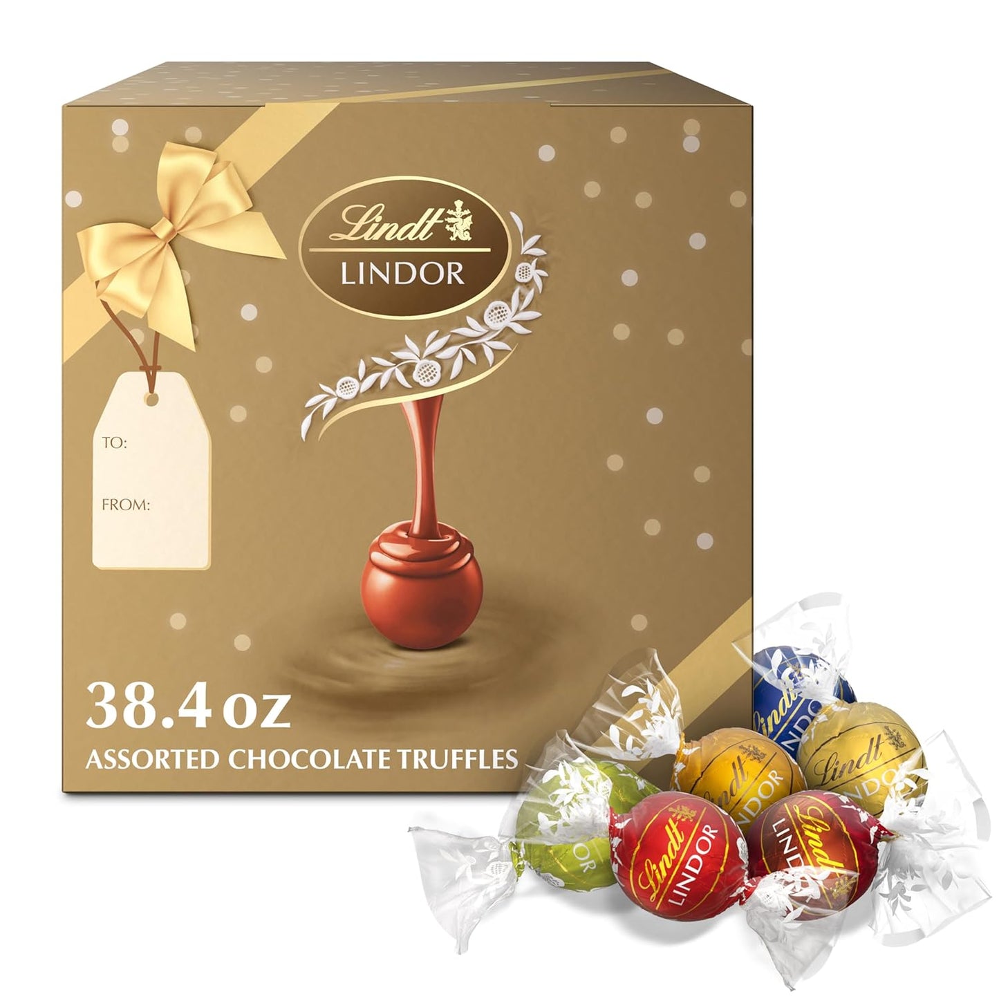 Lindt LINDOR Assorted Chocolate Truffles Gift Box of 90 Pieces