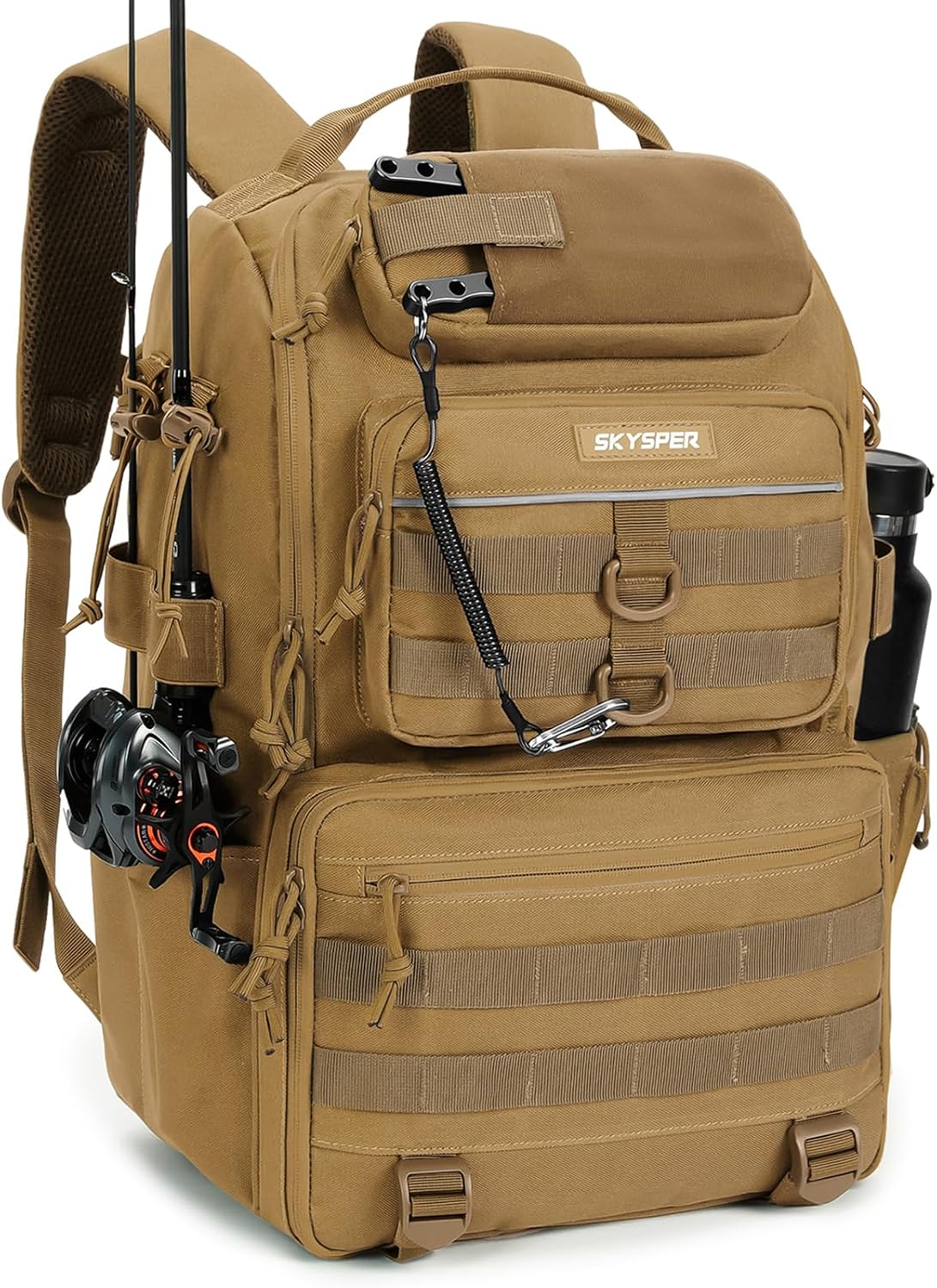 SKYSPER Tackle Backpack with Rod Holder for Fishing Gear