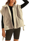 Oversized Women's Fuzzy Fleece Vest Sherpa Gilet - Warm Layer