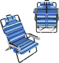 Outdoor Beach Foldable Chaise Lounge Chair with Detachable Pillow