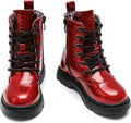 Waterproof Glitter Mid Calf Combat Boots for Kids - Side Zipper