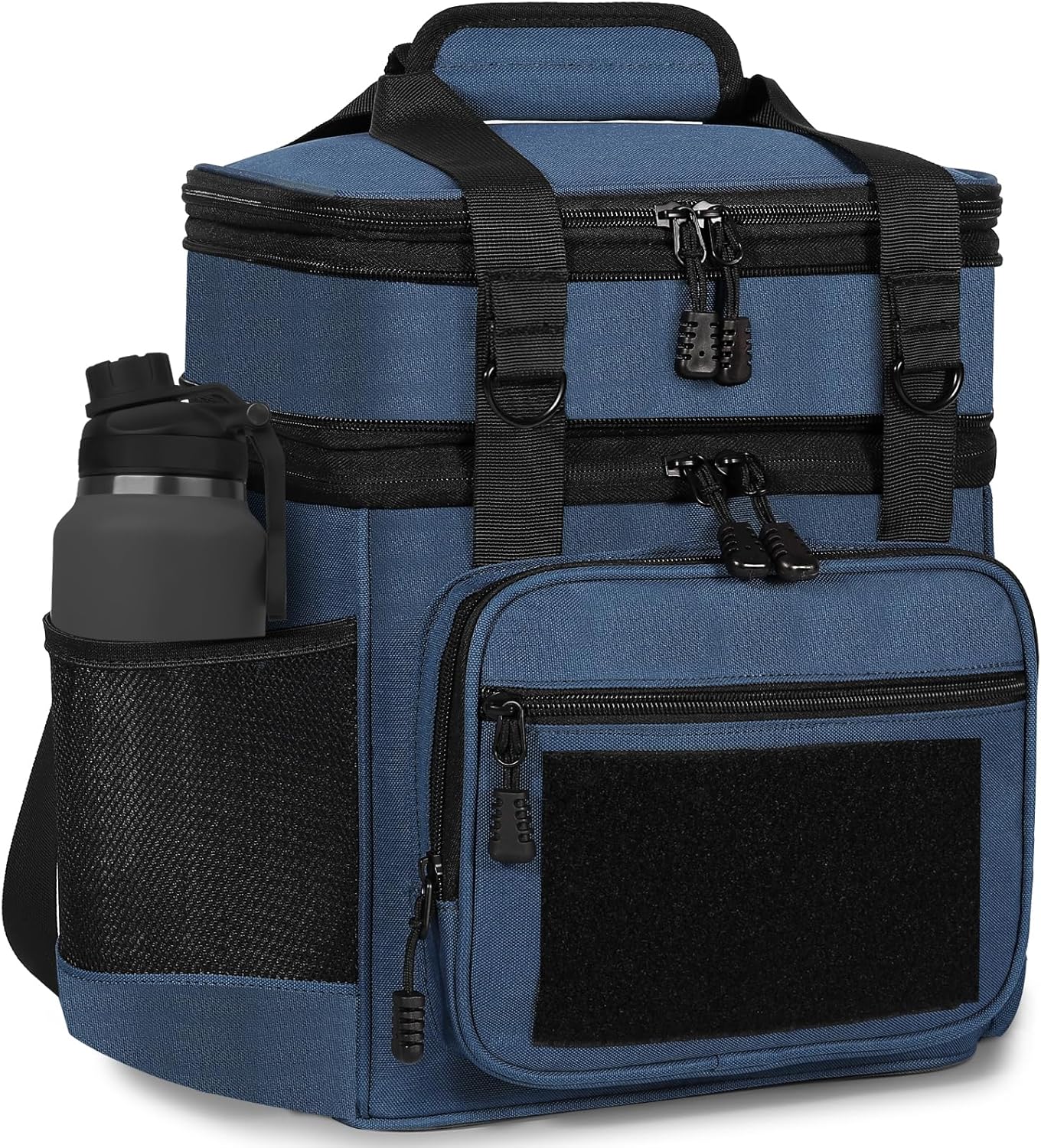 GLENKEY Double Deck Insulated Lunch Box for Work and Travel