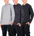 Dry-Fit Youth Boys Teen Long Sleeve Hoodie 3 Pack - Active Comfort