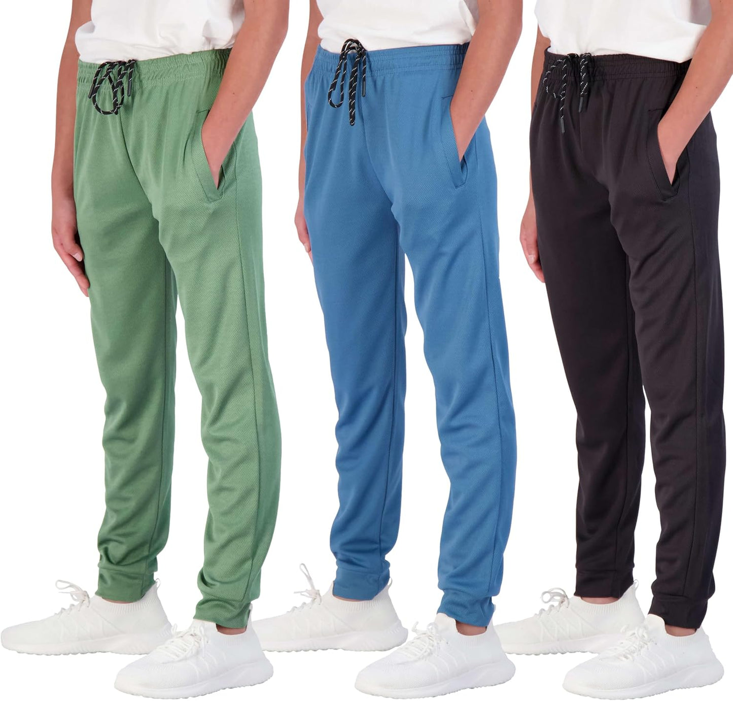 Real Essentials Boy's Mesh Jogger Sweatpants for Active Kids