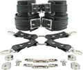Madison Combo Wrist and Ankle Leather Cuffs with Connector - Durable