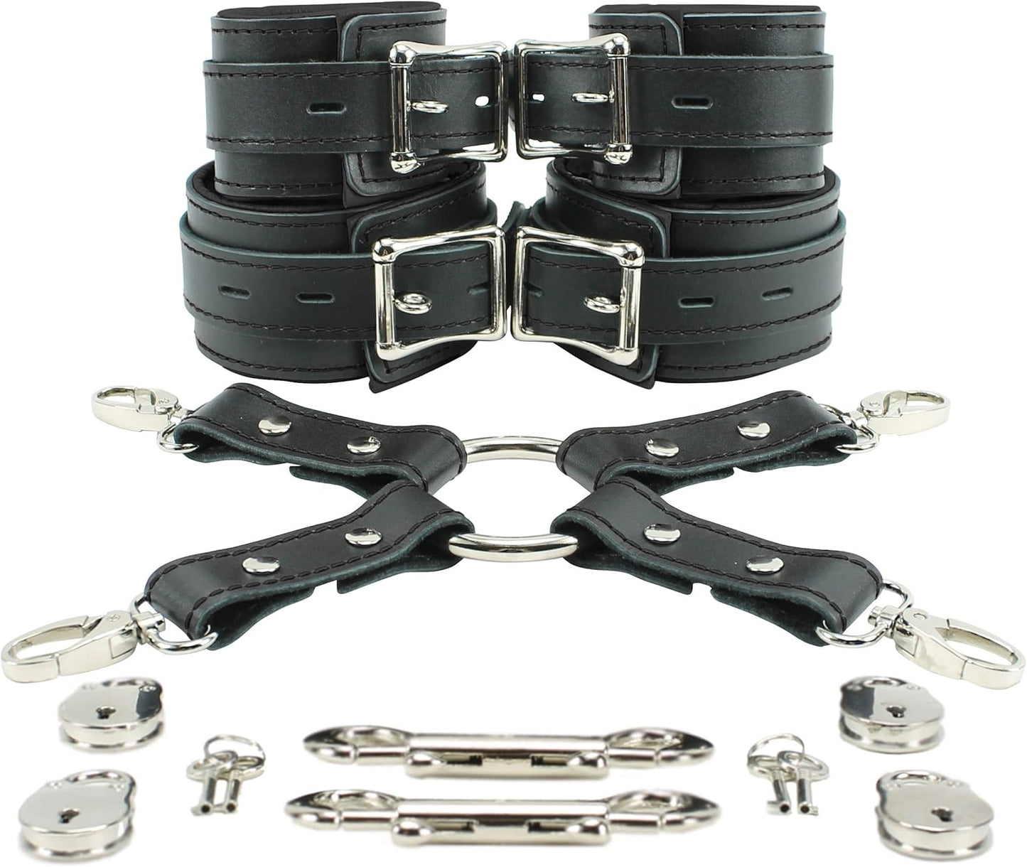 Madison Combo Wrist Cuffs Ankle Cuffs Connector in Black