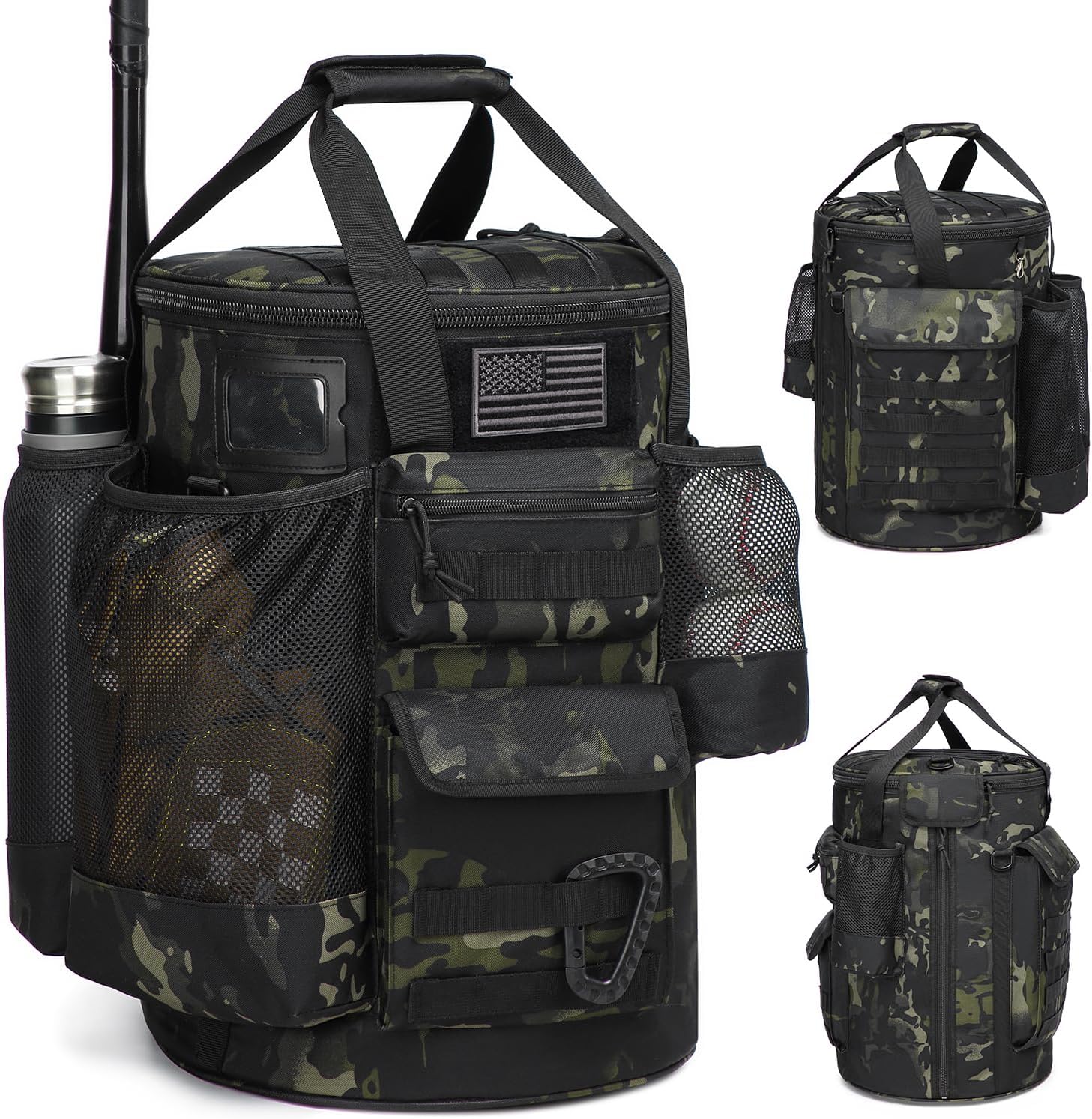 Baseball Bucket Bag for Coaches with Multiple Pockets and Style