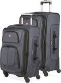Dark Grey 2-Piece Expandable Spinner Luggage Set - SwissGear Sion