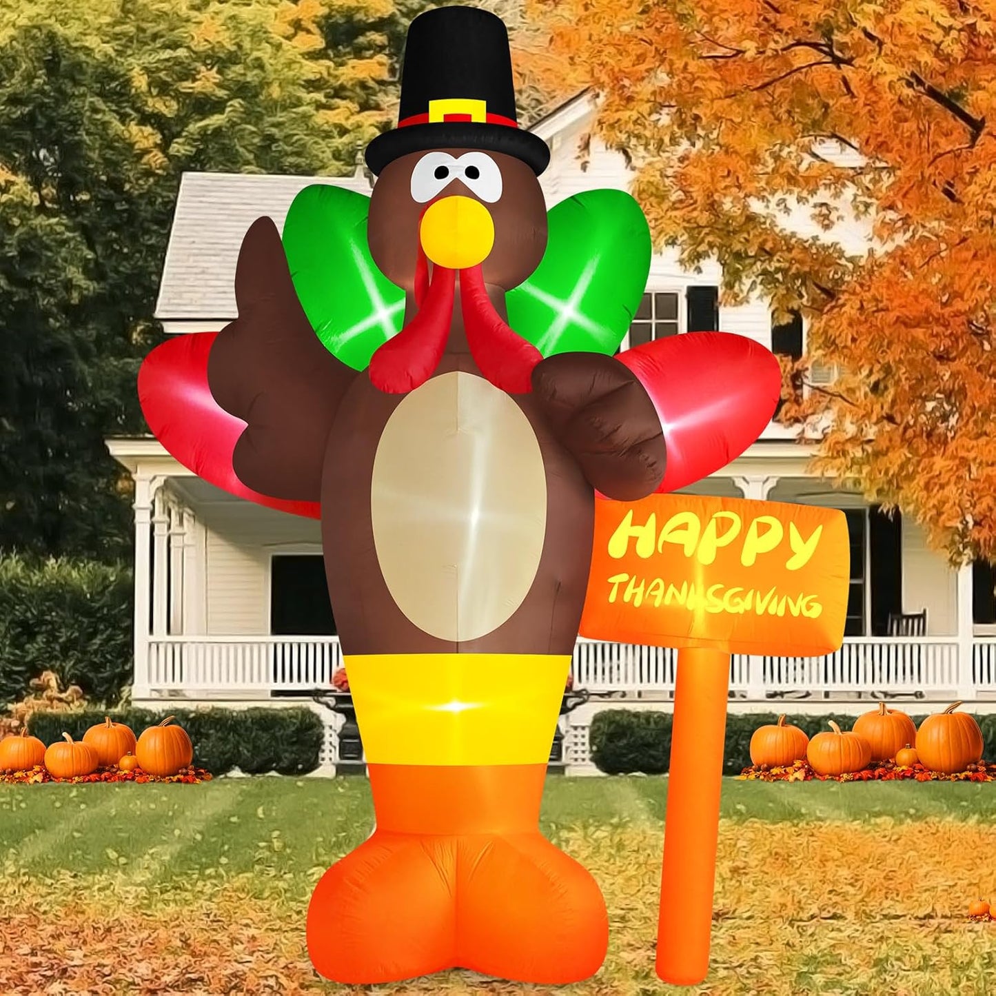 10 FT Giant Thanksgiving Inflatables Turkey for Outdoor Decor