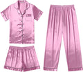 Ekouaer Silk Pajamas for Women Set Satin Pjs - Soft 3-Piece Loungewear