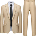 WULFUL Men's Slim Fit Two Button Blazer and Pants Set - Tailored Look