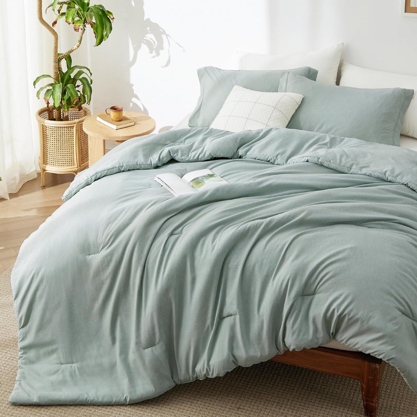 Bedsure Full Comforter Set - Mint Green Soft Bedding for All Seasons