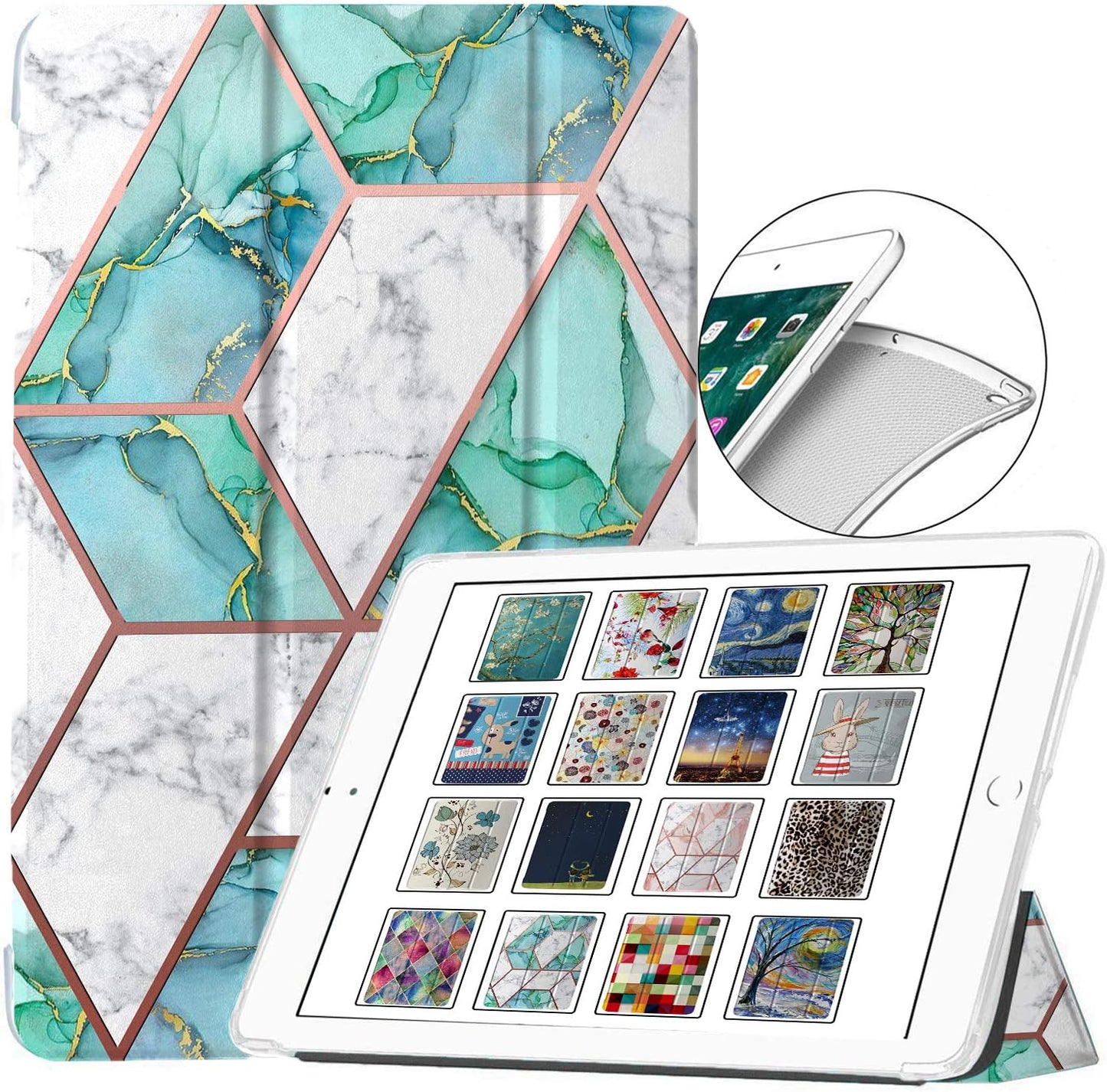 DuraSafe Cases for iPad Mini 3/2/1 - Stylish Marble Green Cover