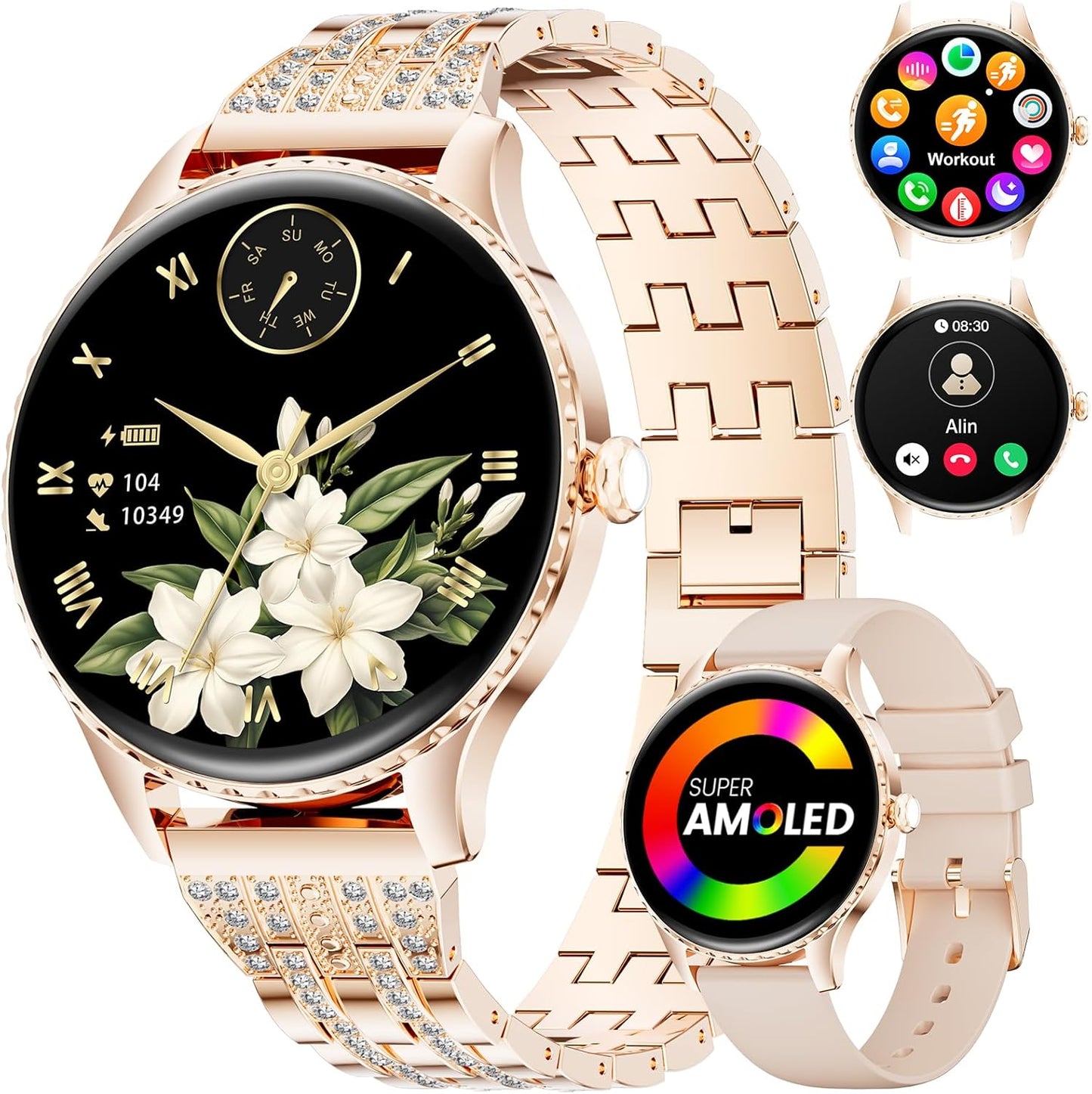 Smart Watches for Women with AMOLED Display & Fitness Tracker