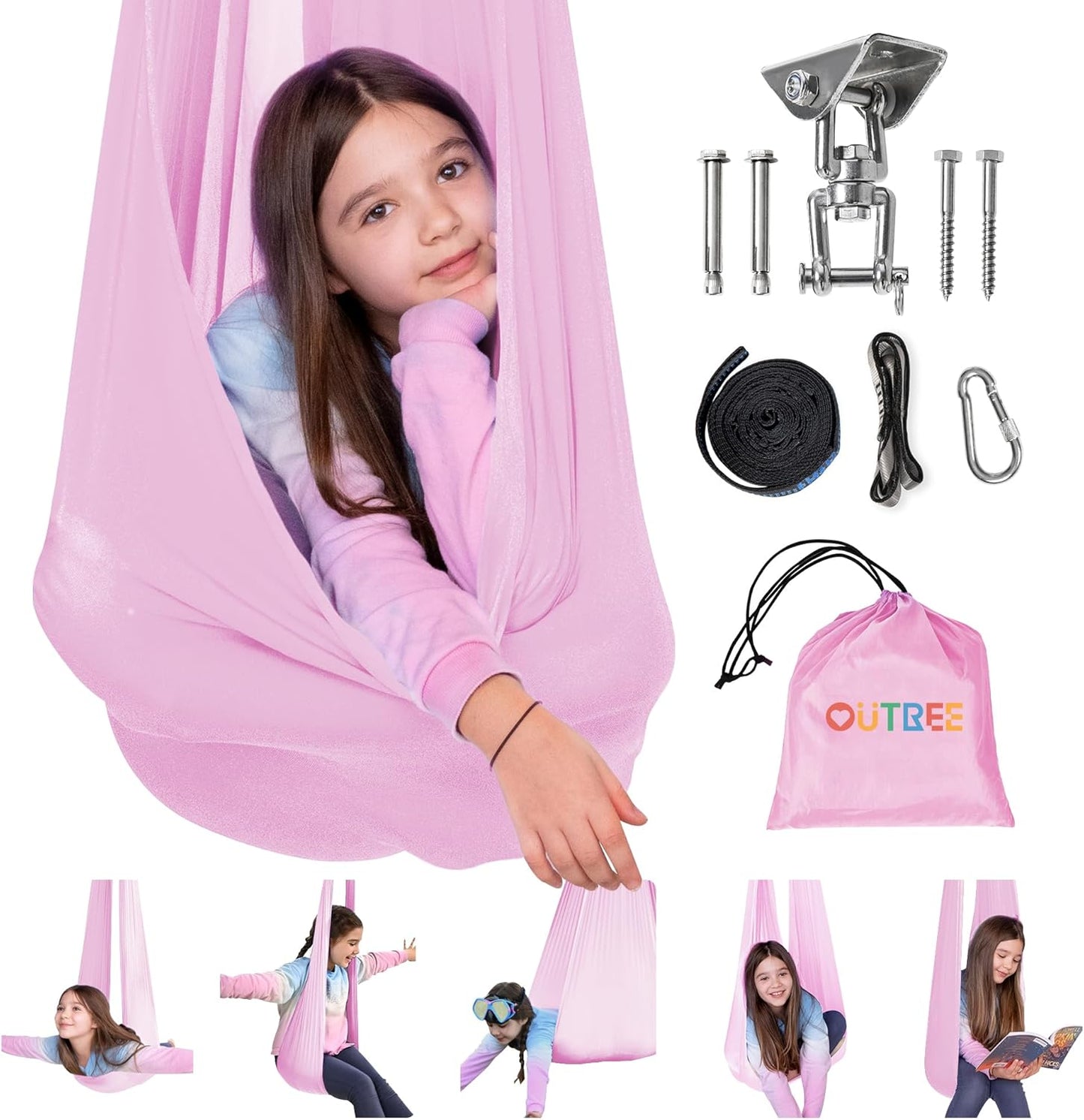 OUTREE Sensory Swing for Kids with 360 Swivel Hanger Fun