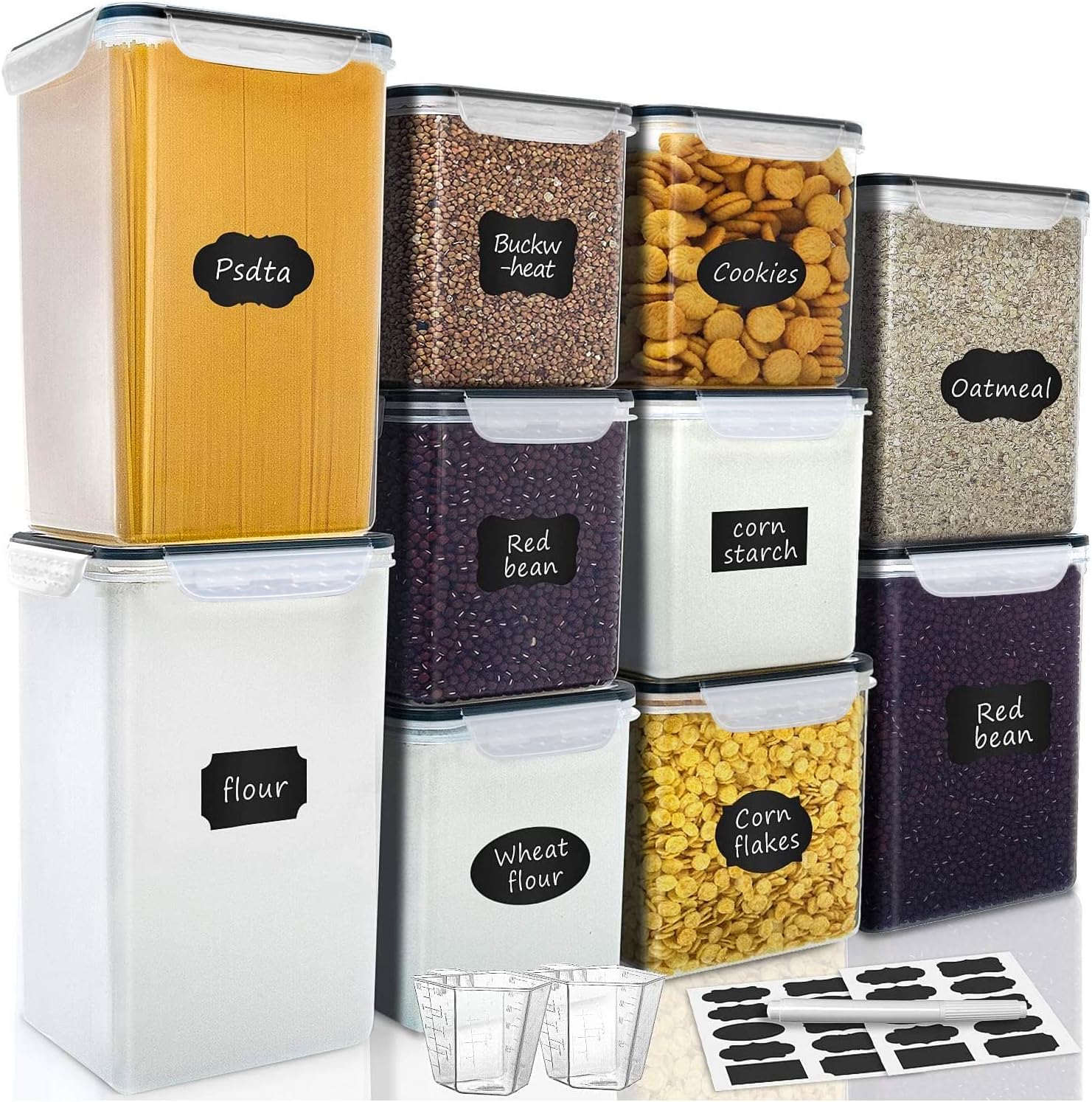 VERONES Large Airtight Food Storage Containers for Kitchen Use
