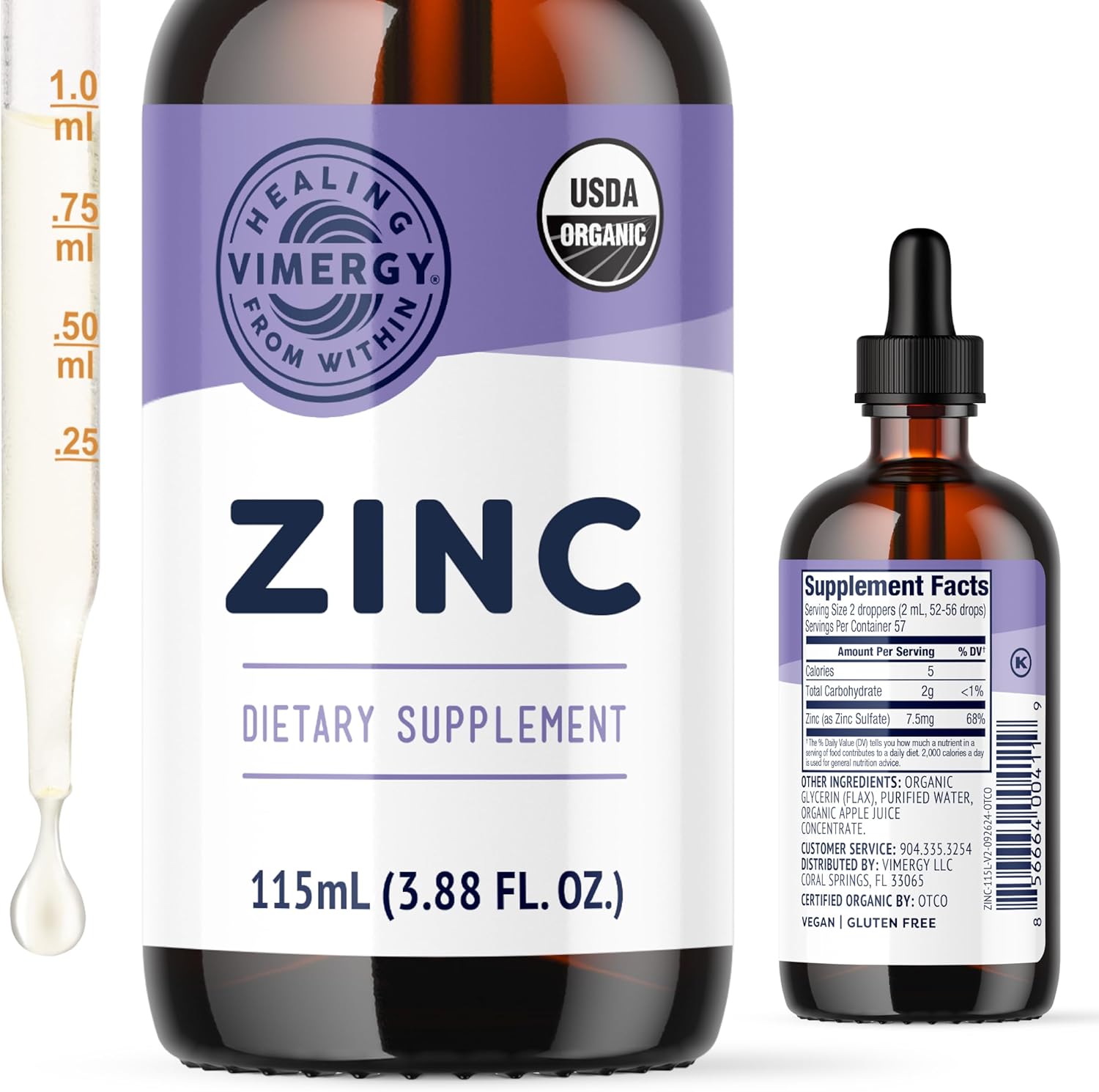 Vimergy Organic Zinc Supplements for Immune Support and Health