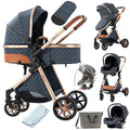 3 in 1 Baby Travel System Reversible Stroller Pushchair - High View