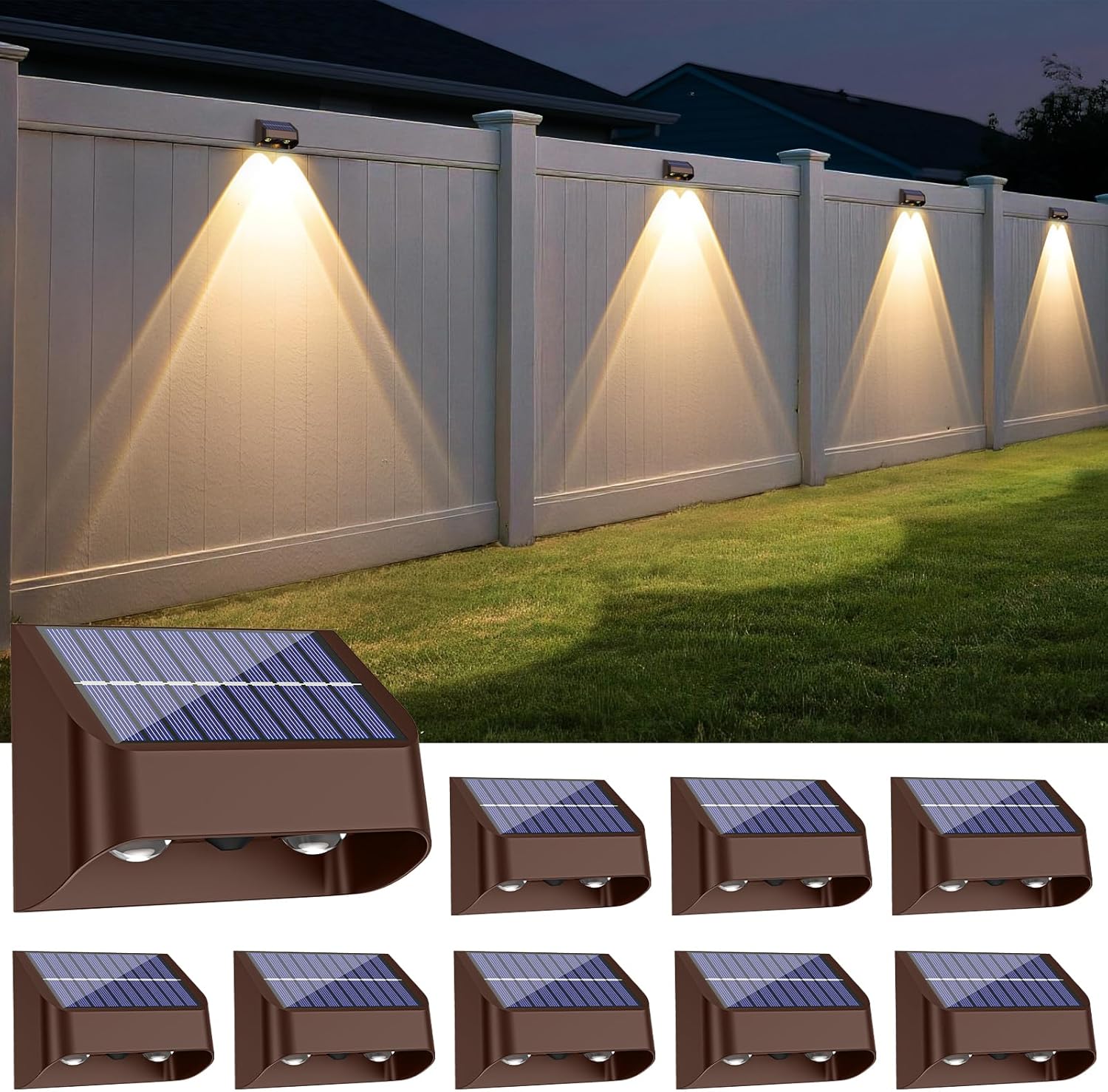 Brighter Solar Fence Lights for Outdoor Waterproof Lighting
