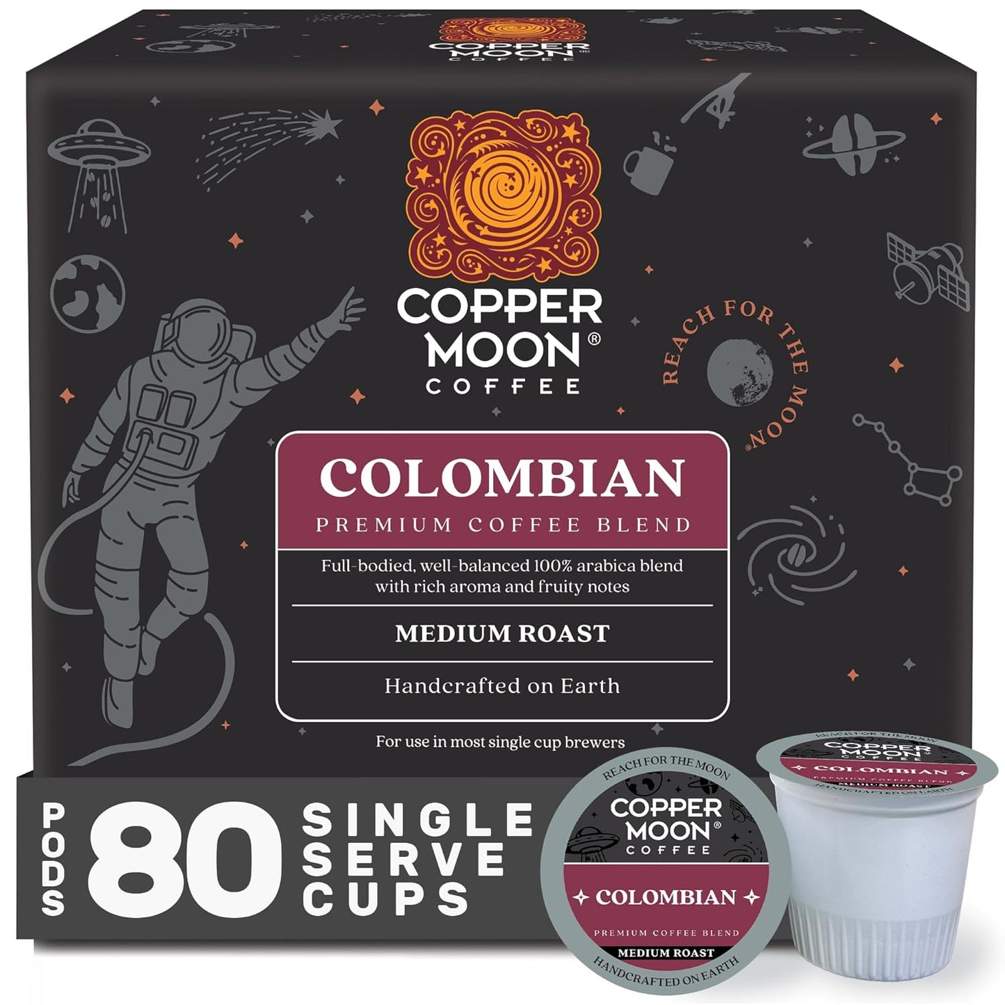 Copper Moon Single Serve Coffee Pods for K-Cup Brewers, 80 Count