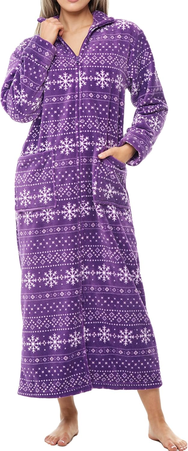 Plush Zipper Robes for Plus Size Women by Alexander Del Rossa