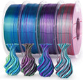 Silk Dual Color PLA 4KG Bundle - Shiny Multicolor Filament Pack