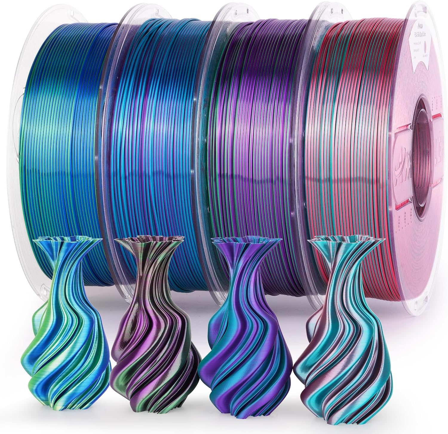 AMOLEN Silk PLA 3D Printer Filament Bundle for Stunning Prints