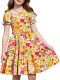 Girls Summer Tie Back Dress with Pockets - Adjustable Lace-Up Fit