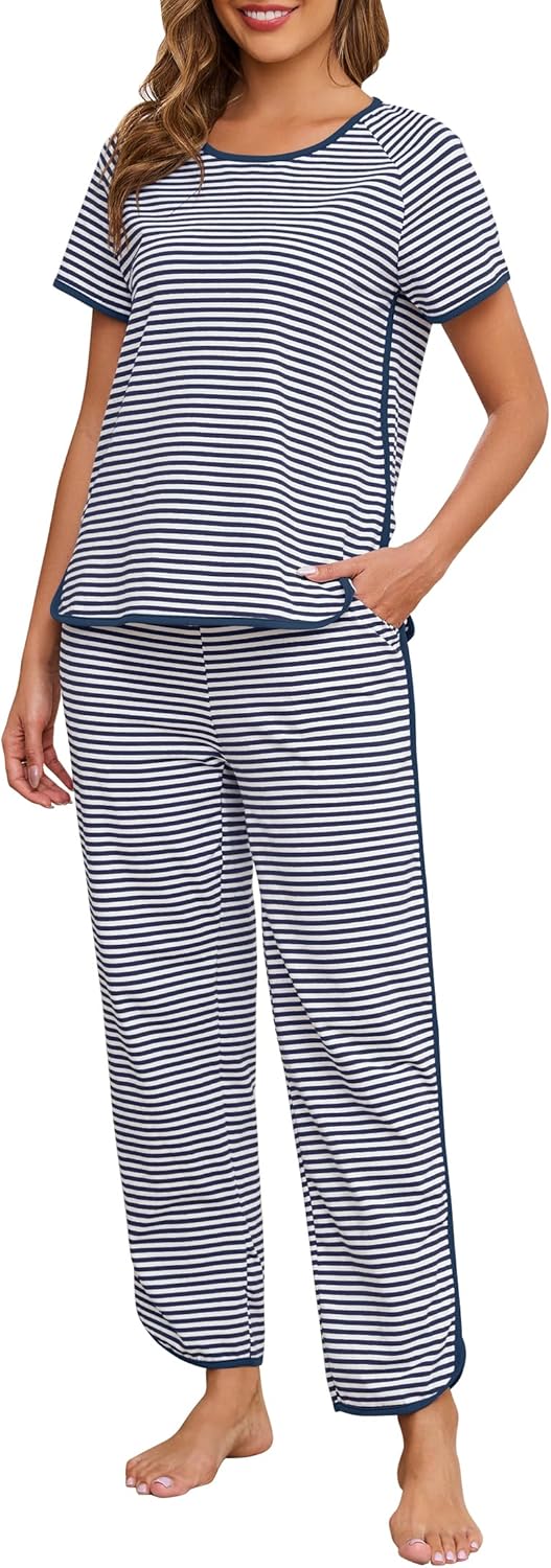 Womens Pajama Sets Cotton 2 Piece Lounge Set for Comfort