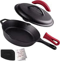 Cuisinel Cast Iron Skillet with Lid - Perfect for All Cooking