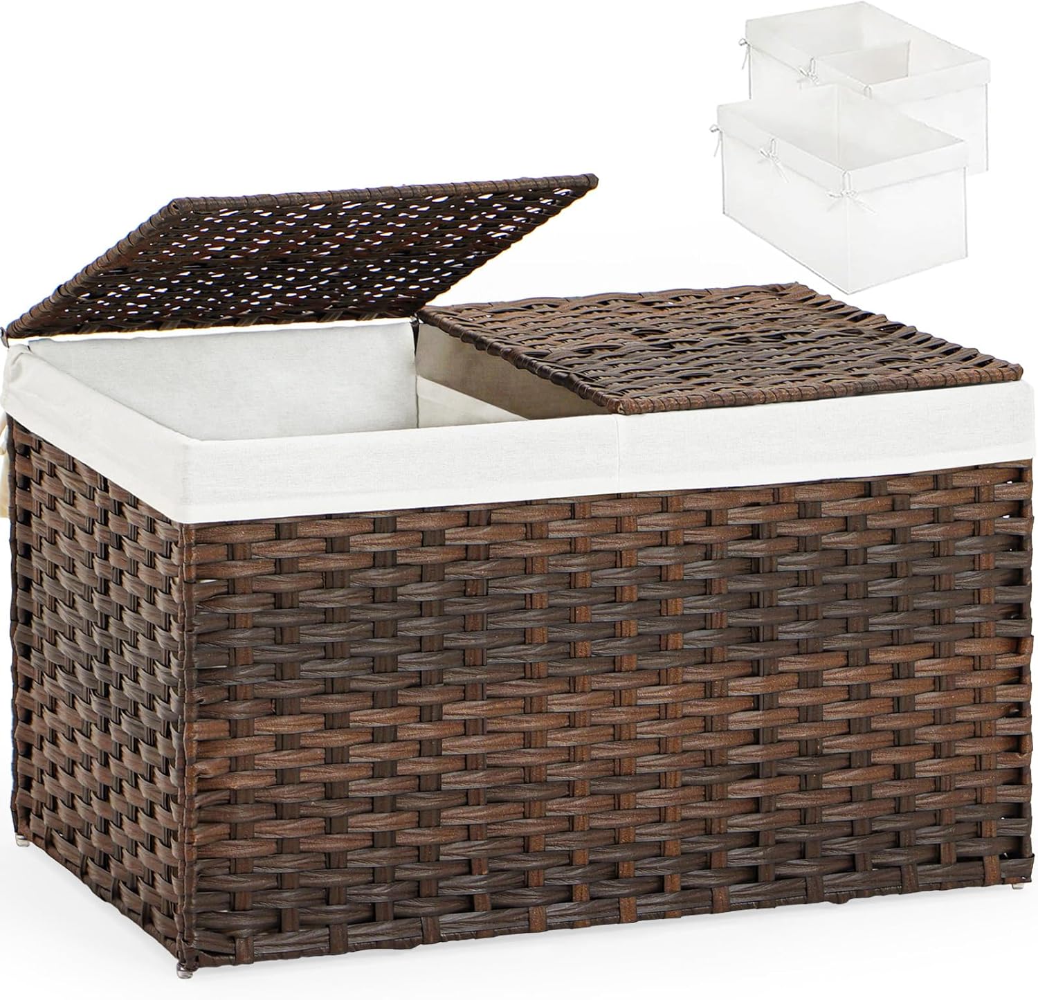 Rattan Woven Storage Basket with Lid for Tidy Living Spaces