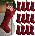 12 Pcs Christmas Stocking 18 in Bulk Thick Plush Stockings - Large