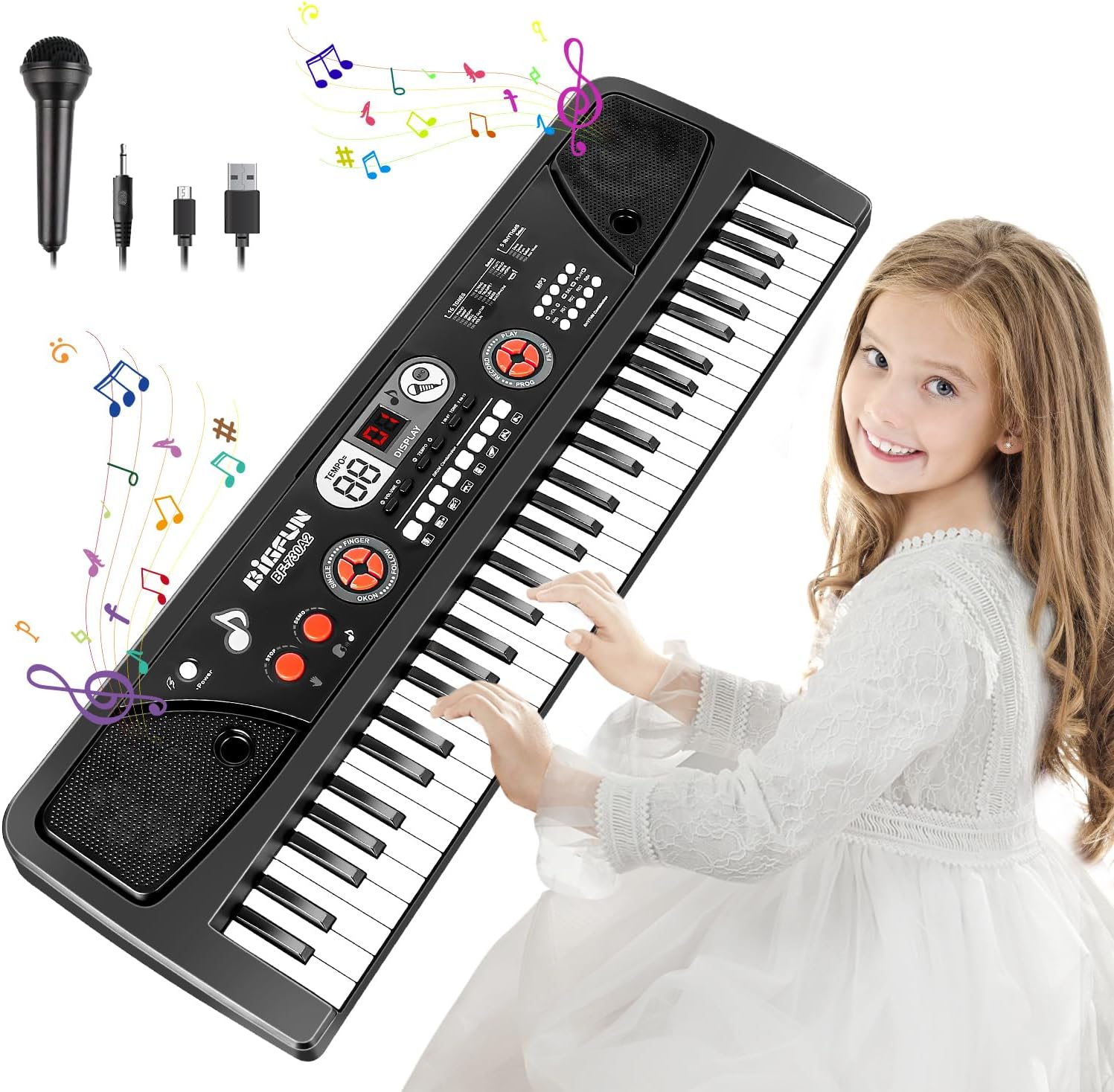 TWFRIC 61-Key Electronic Piano for Kids - Fun Learning & Music Exploration!