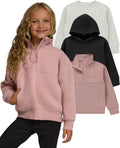 Girls Sweatshirt 3 Pack - Hoodie, Crewneck & Quarter Zip