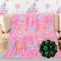 Princess Blanket for Girls Glow in The Dark Pink Throw - Soft Flannel