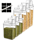 Air Tight Cereal Container Organizer Set of 6 - Space-Saving Pantry