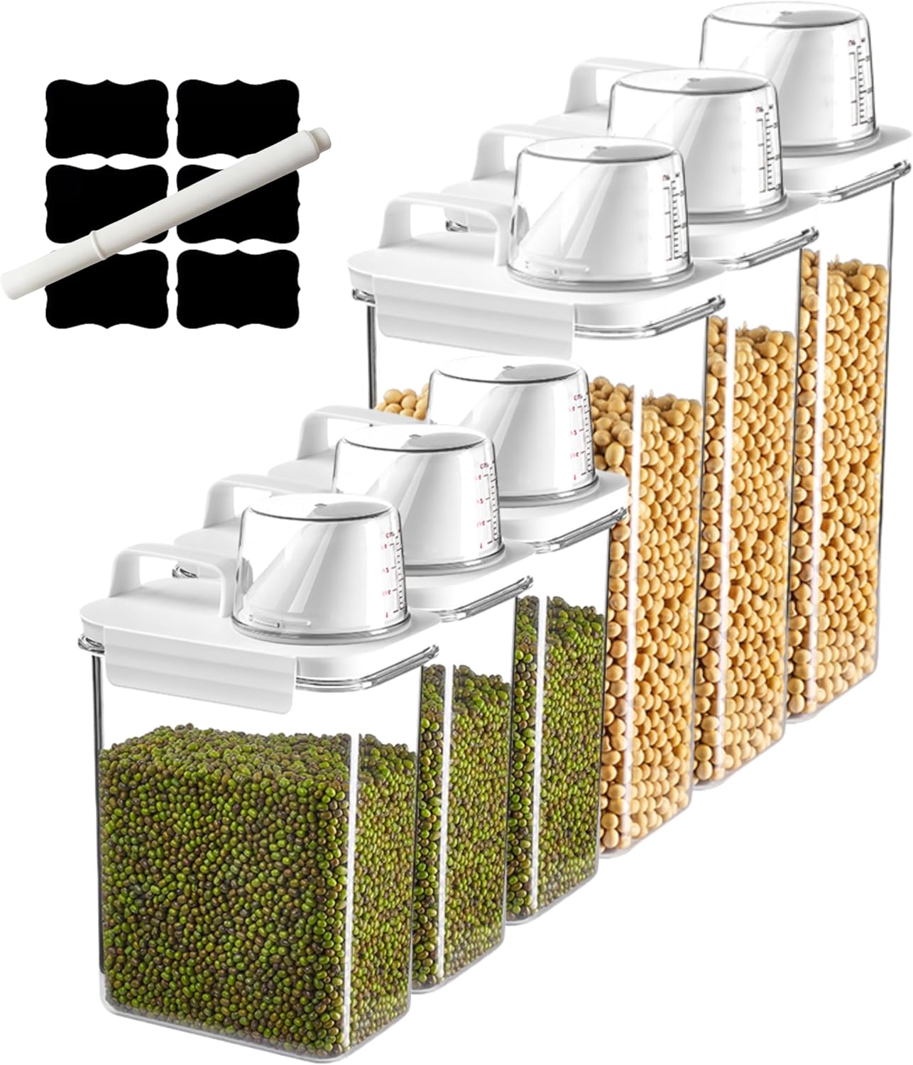 Air Tight Cereal Container Organizer Set for Kitchen Storage