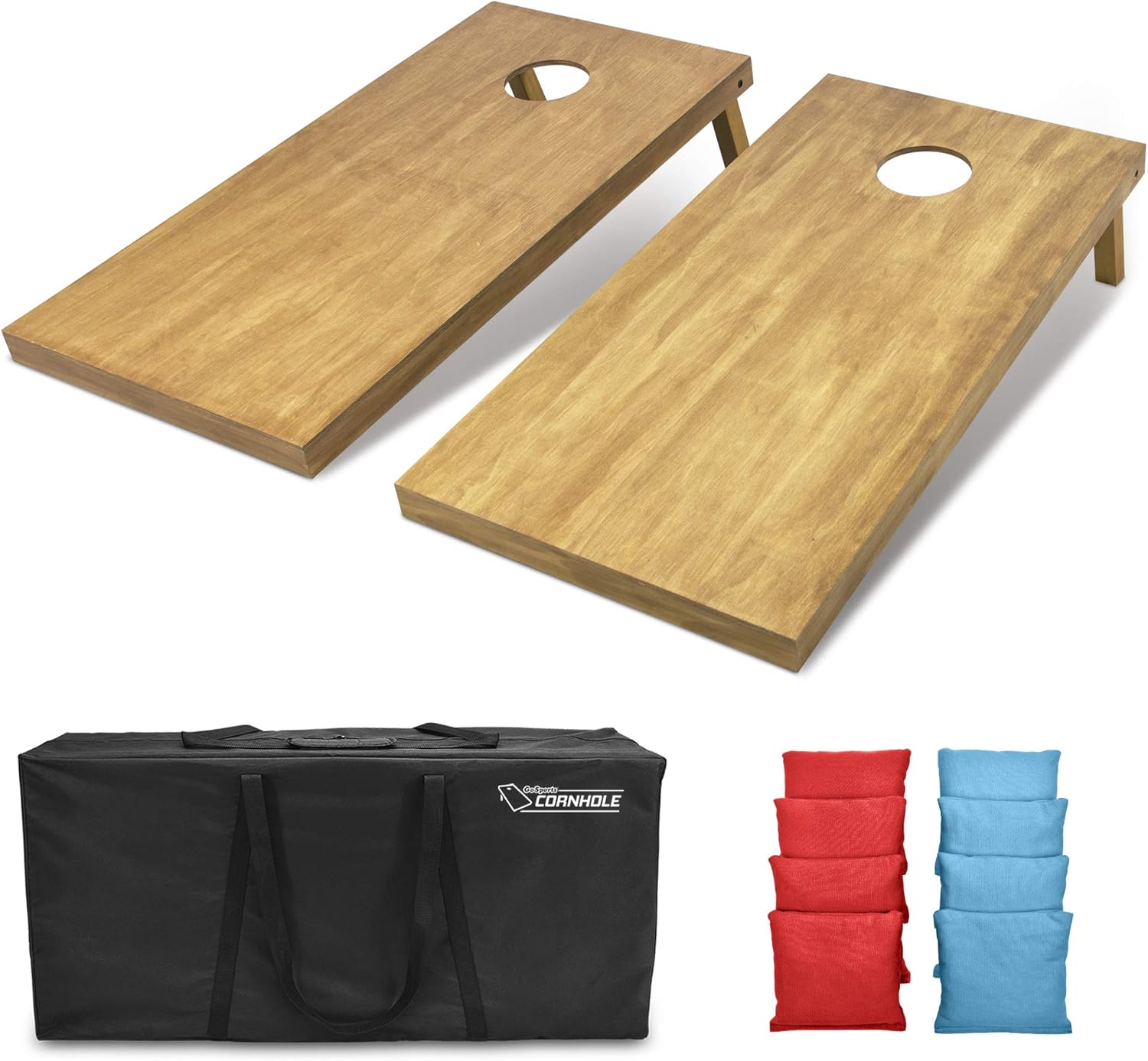 GoSports 4 ft x 2 ft Wooden Cornhole Boards Set for Fun