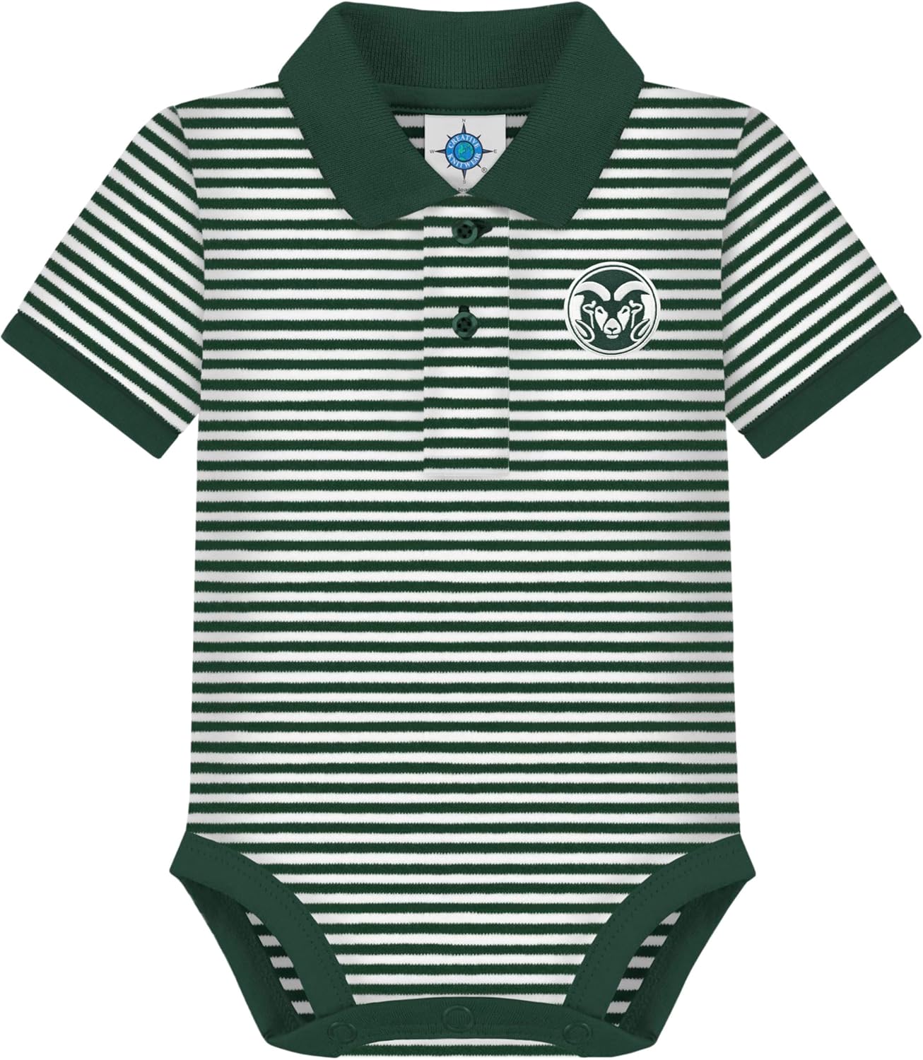 Creative Knitwear College Baby Striped Polo Bodysuit for Infants