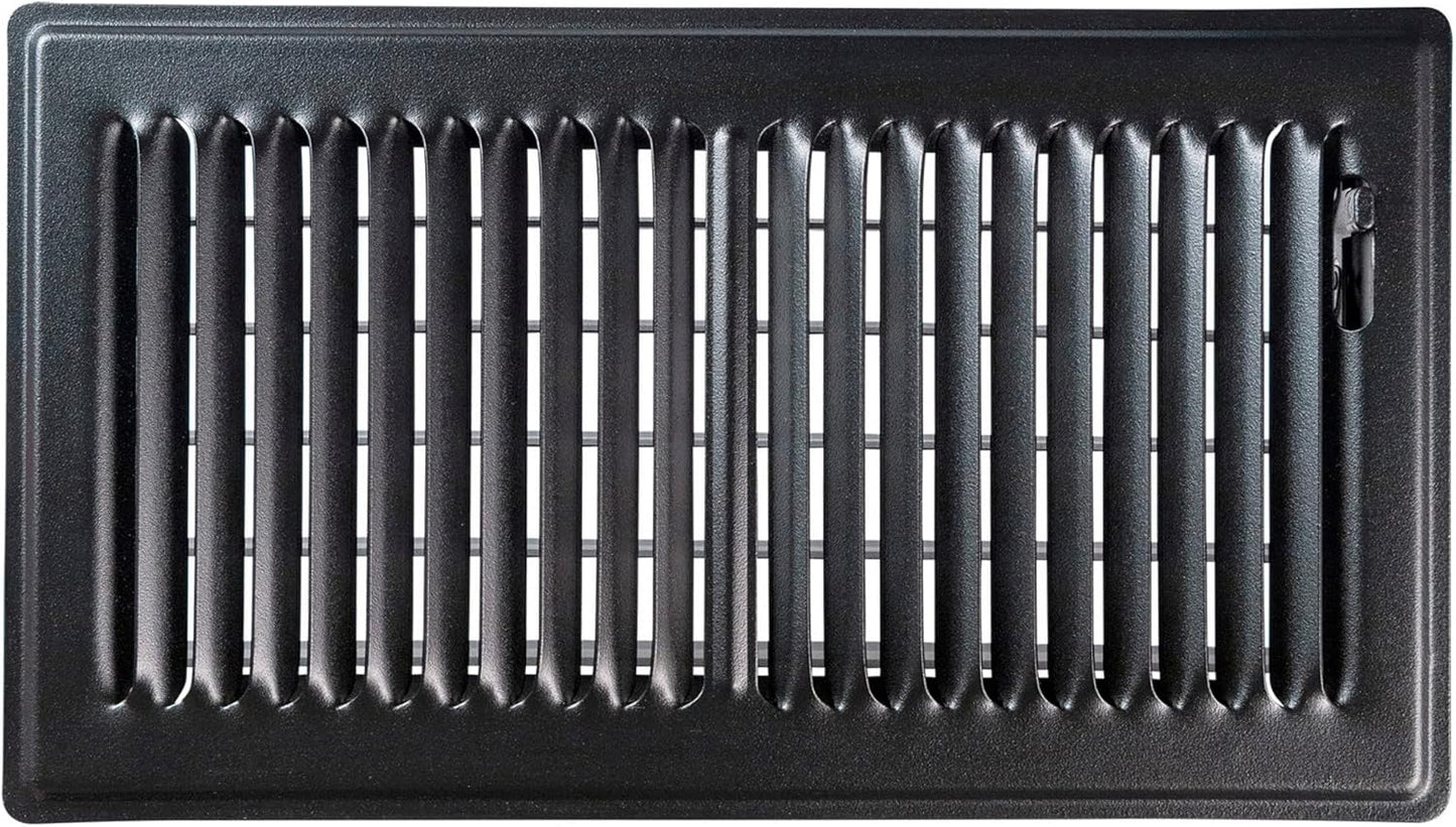 Black 6x12 Premium Floor Register for Durable Air Distribution
