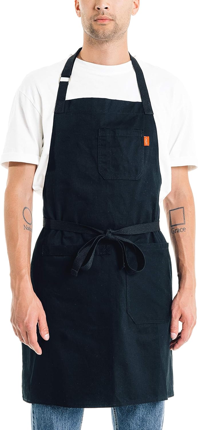 Caldo Daily Cotton Kitchen Apron - Adjustable Bib for Cooking