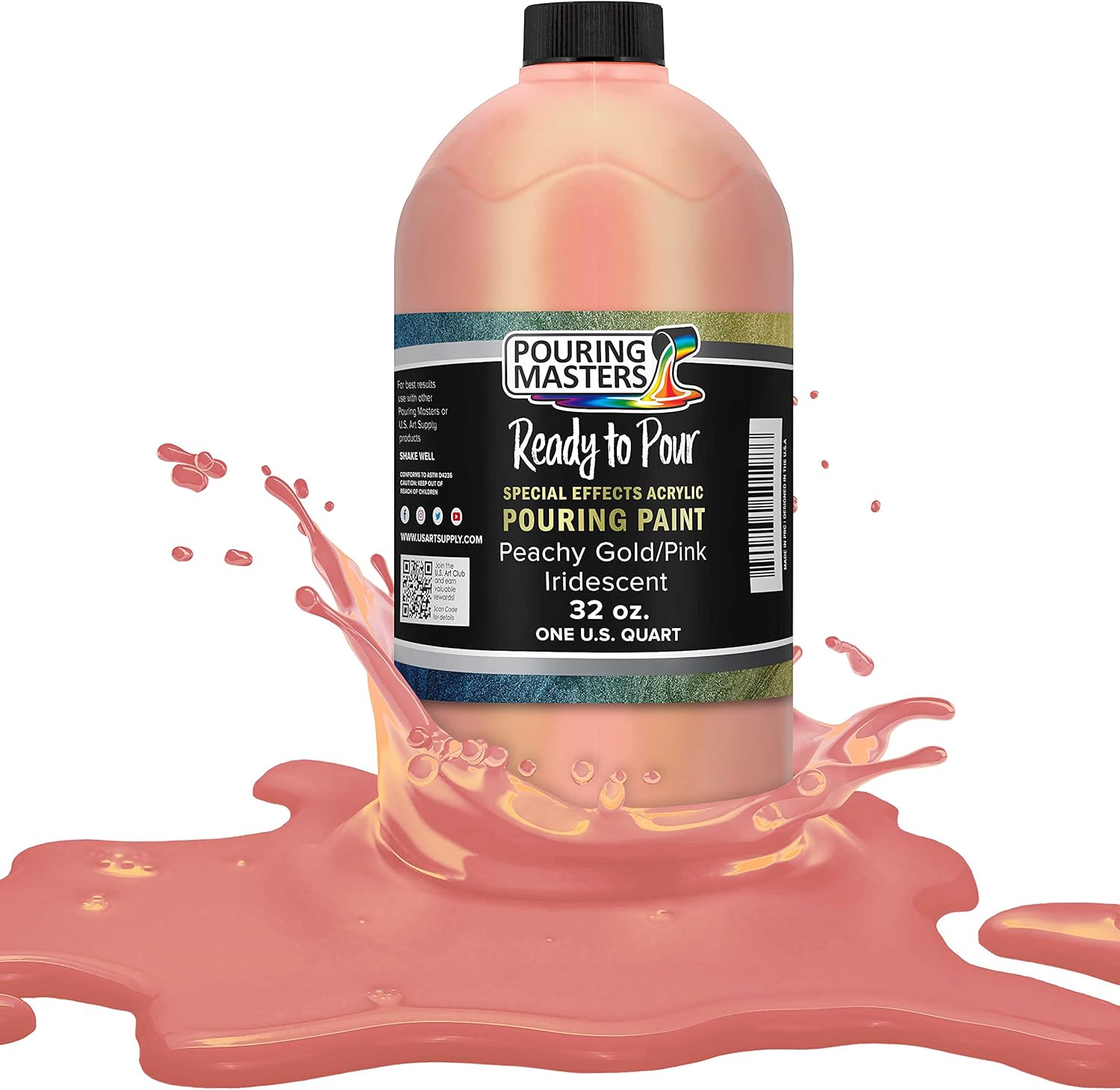 Pouring Masters Peachy Gold/Pink Iridescent Acrylic Paint 32-Oz