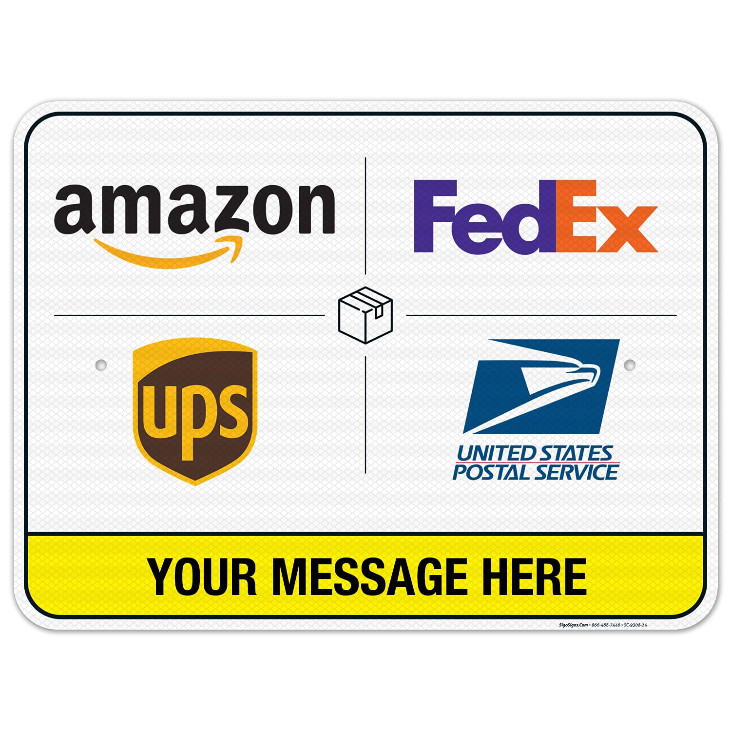 Custom Package Delivery Sign, 18x24 in Reflective Aluminum