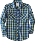 Dubinik Long Sleeve Pearl Snap Shirts for Men's Casual Western Wear