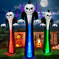 12FT Halloween Inflatable Pumpkin Reaper Ghost - 3-Color Flame